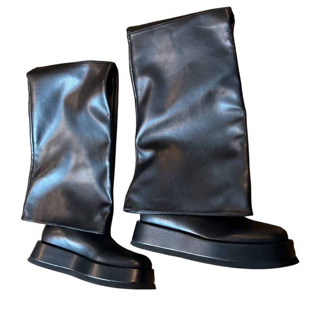 Gia Borghini Black Over-the-Knee Slouchy Boots - Picture 5 of 12